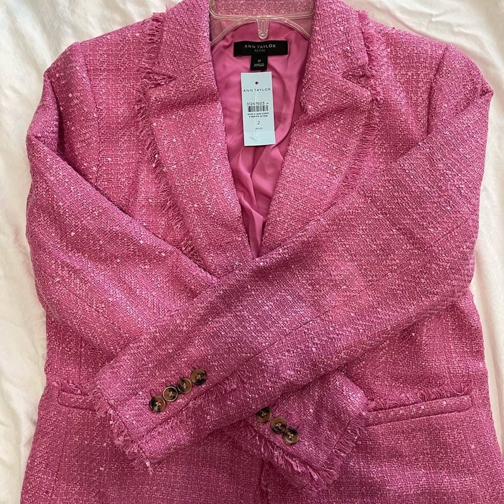 Anne Taylor petite pink fushia new blazer jacket